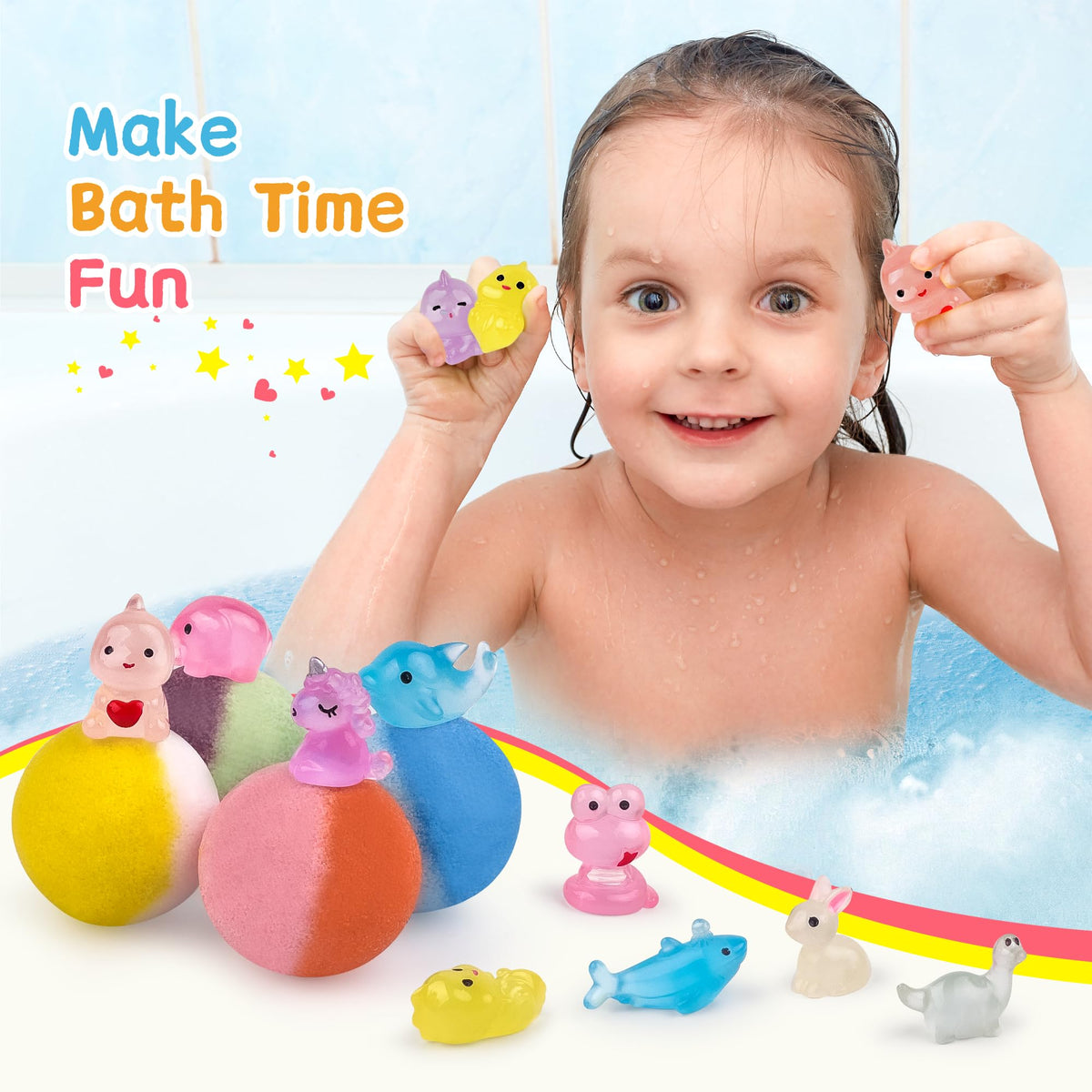 Gentle essential oil and shea butter bath balls for sensitive skin hydration during child bath time