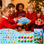 Travel friendly packaging of the children premium imported multi pack bath bomb gift set.