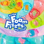 Bubbletail organic kids bath bombs packaging with eight distinct fruit flavor labels displayed clearly