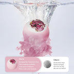 Close up view of the rose hearts flower bath ball revealing the safe kid friendly formula texture