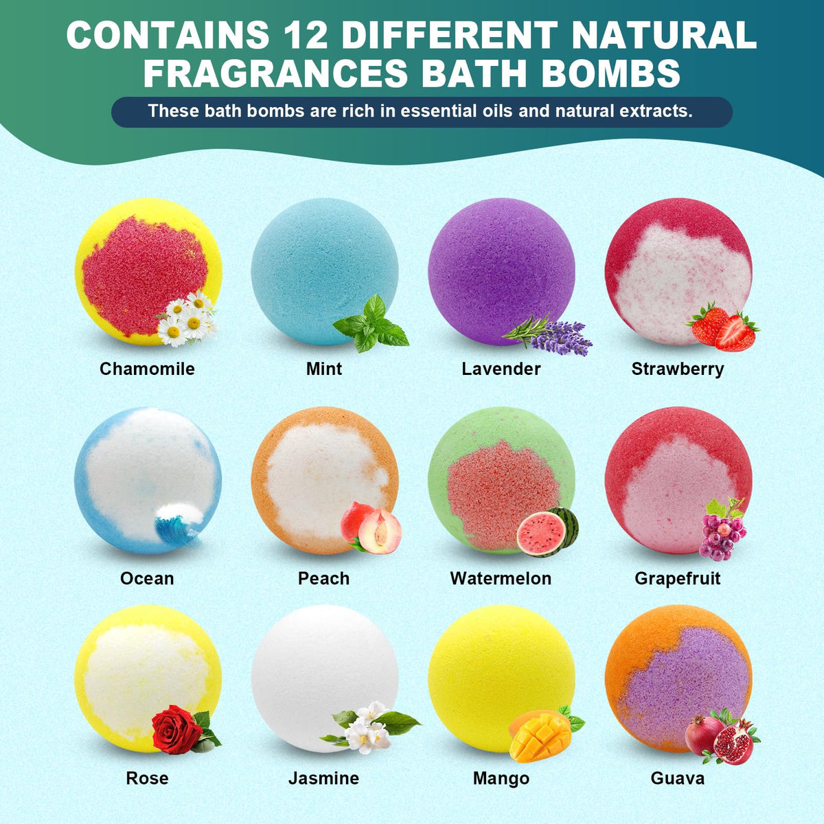 Colorful individually wrapped luxury bath salt balls for home spa relaxation