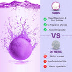 Premium gift set of twelve moisturizing bath fizzies with vegan and cruelty free ingredients for her or him