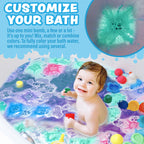 Tub Works Lil Bursts multi color foaming bubbles in a bathtub