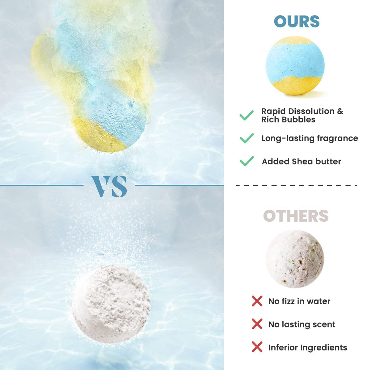 ZenBombs natural shea butter bath bomb dissolving in warm water creating vibrant colorful swirls