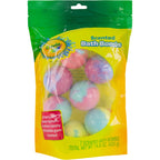 Colorful non toxic bath fizzies for boys and girls showing packaging details