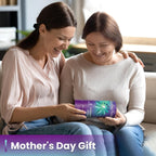 A woman opening the luxury self care packaging as a birthday or Valentine holiday gift.