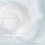 Frida Baby non medicated sick day relief bath bombs for toddlers showing clean ingredient highlights.