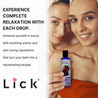Lick chocolate strawberry luxury aromatherapy bath oil ingredients panel