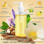 Measuring cups funnel and empty pump bottles from the Jcoos twenty eight piece self care kit
