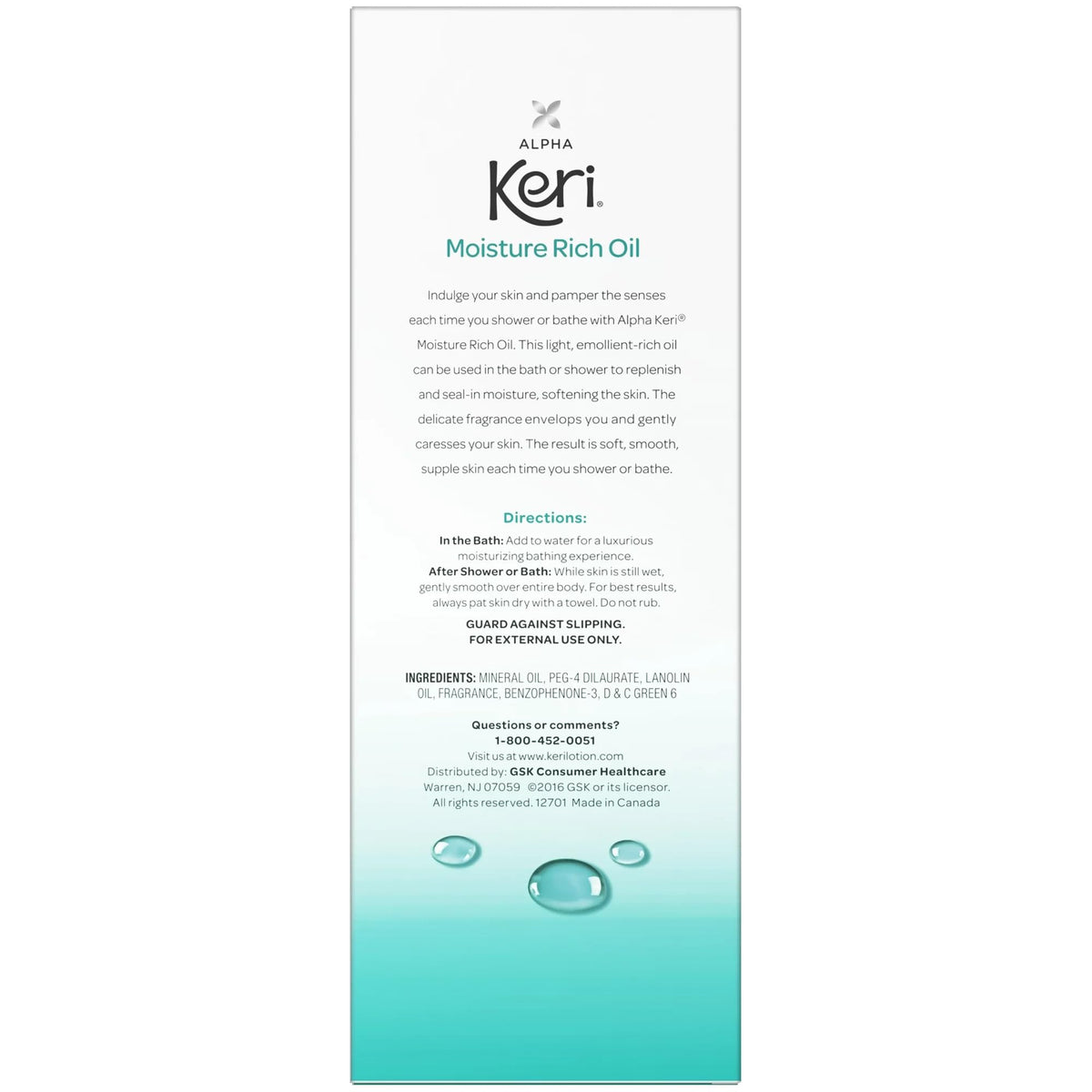 Alpha Keri moisture rich body oil for dry skin care