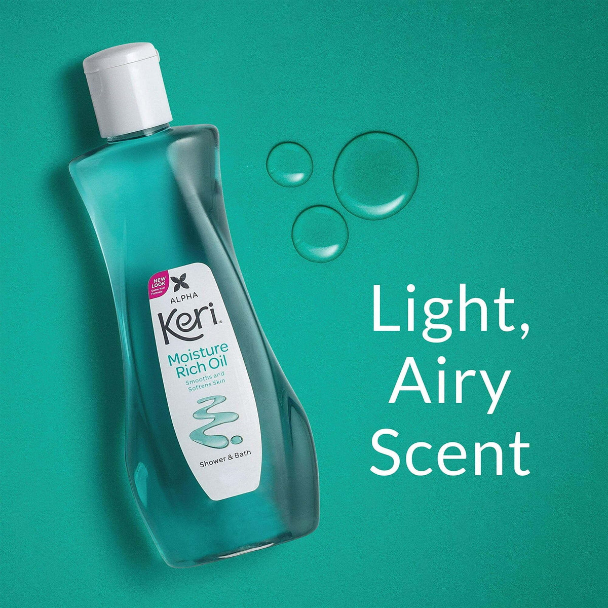 Imported Alpha Keri shower and bath oil product label details