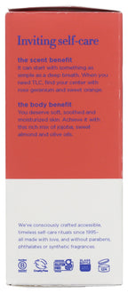 Authentic imported EO moisturizing bath oil bottle placed on a clean bathroom shelf.