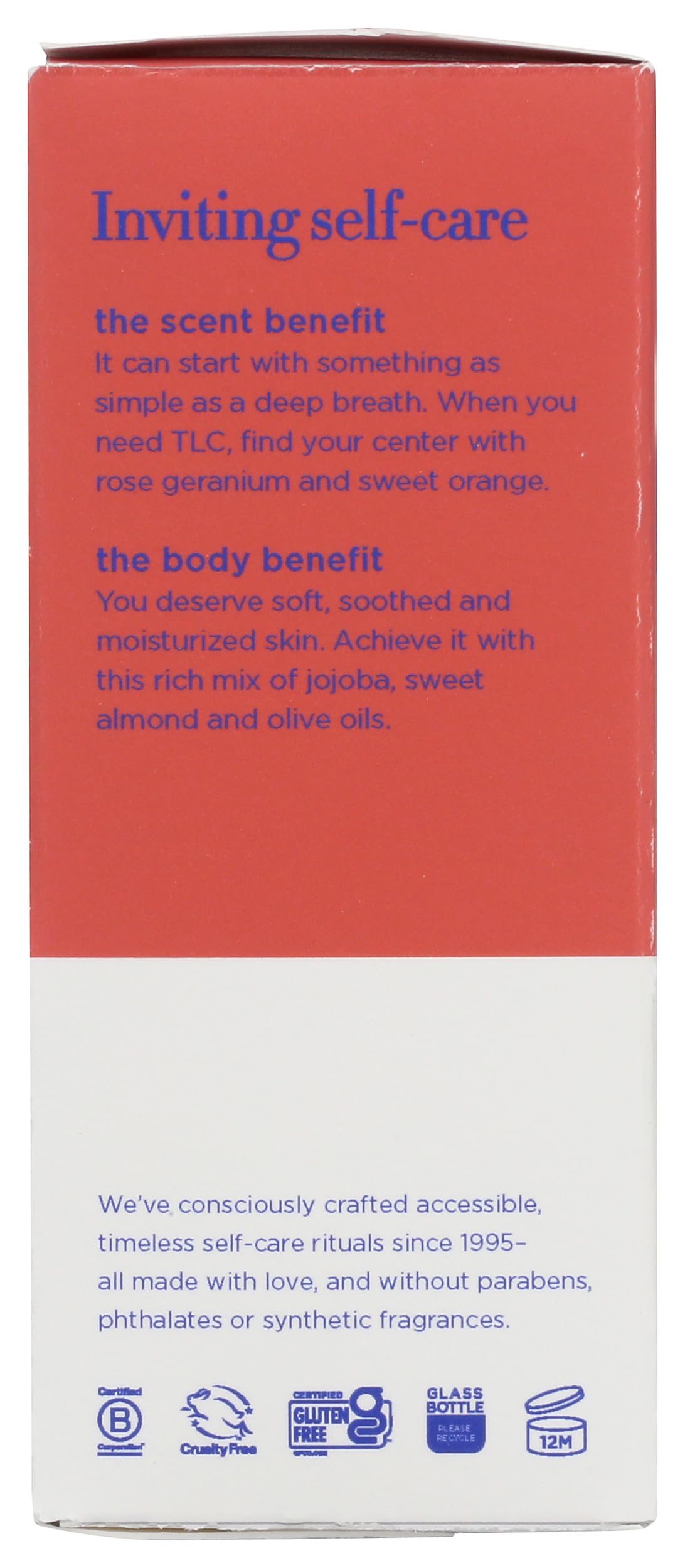Authentic imported EO moisturizing bath oil bottle placed on a clean bathroom shelf.