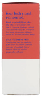 Close-up of the 4 Fluid Ounce packaging for EO Warm Embrace essential oil bath soak.
