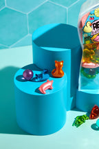 Close up of Bare Boutique vintage style nourishing bath pearls gift set packaging