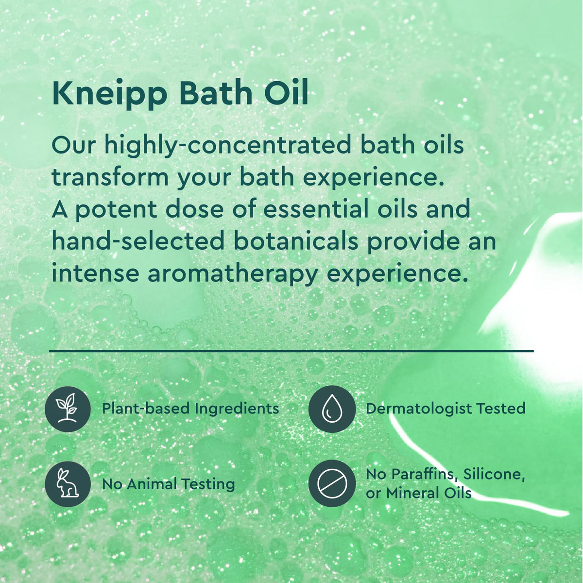 Kneipp herbal bath oil capful measurement for a restorative soak