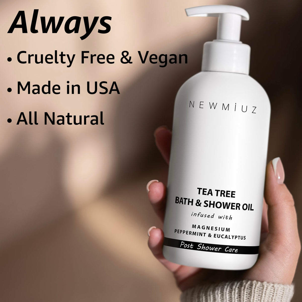 Natural spa gift body conditioner featuring tea tree oil and vitamin E.
