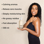 New Miuz after bath oil featuring shea butter honey and vanilla text