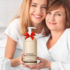 Luxury spa gift bottle showcasing the vanilla and honey design elements