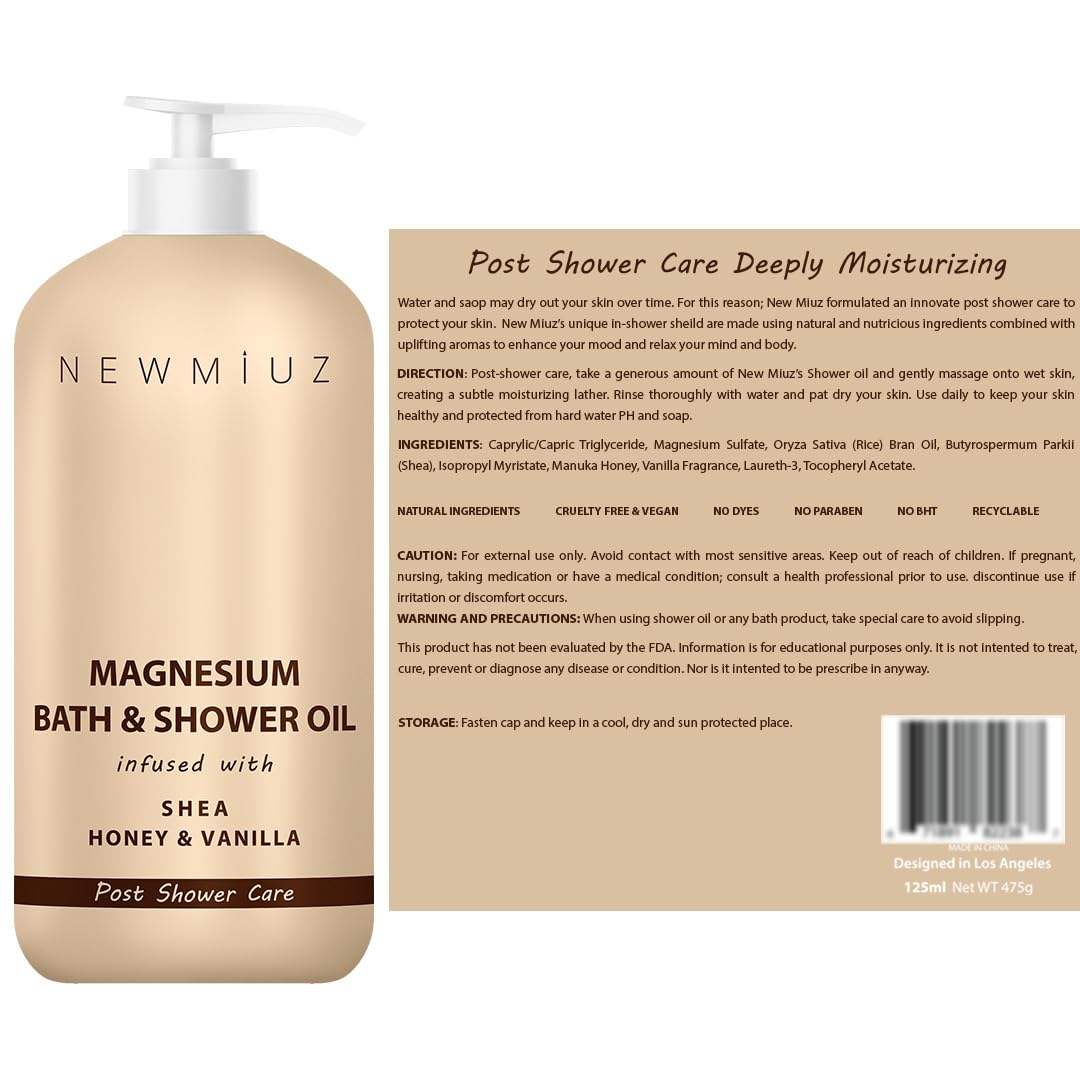 Premium 10 fluid ounce body oil dispenser for dry legs and body care