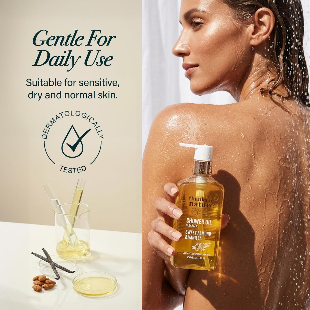 Imported USA body care oil-to-foam moisturizing cleanser formula