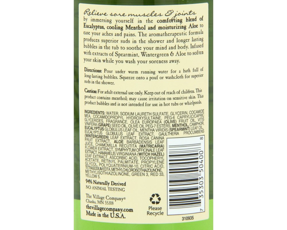 Three pack collection of imported USA personal care foaming bath oil and body wash for post workout joint health.