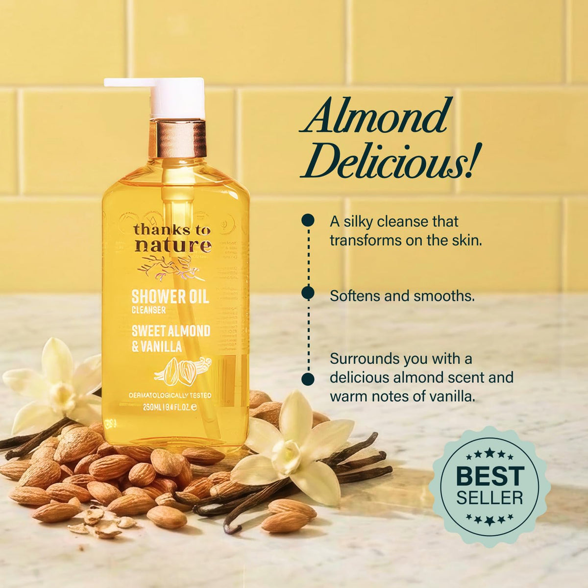Nourishing in-shower moisturizer with vitamin E for smooth skin