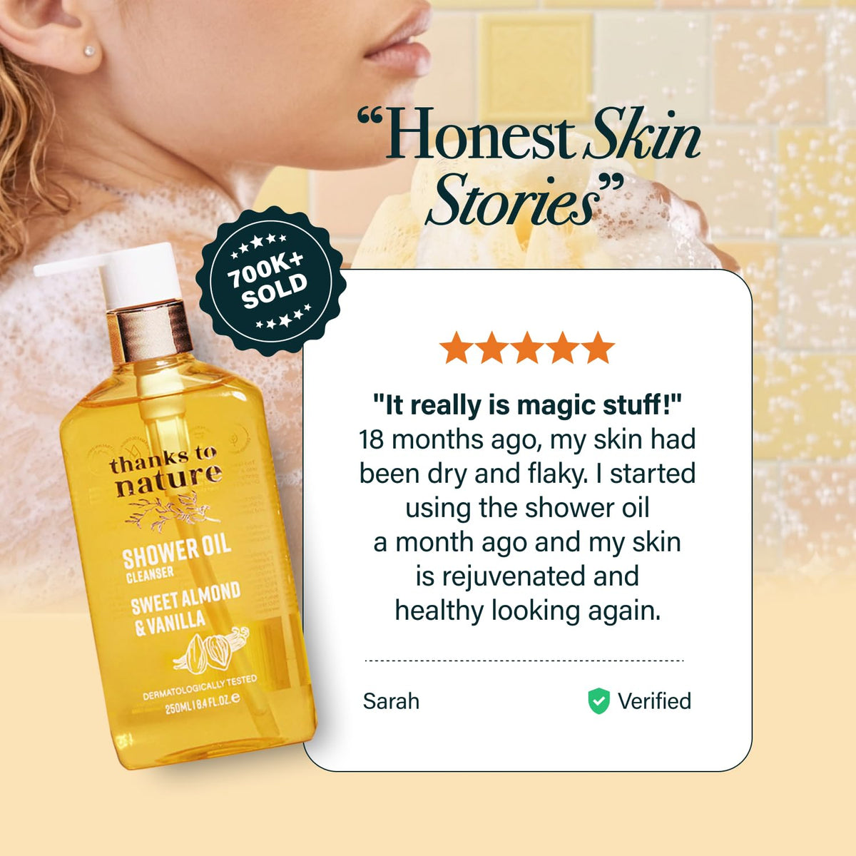Thanks to Nature 250ml authentic imported shower oil bottle texture