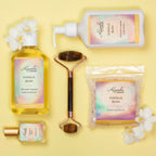 Vegan and cruelty-free botanical massage oil with organic jojoba and avocado extracts.