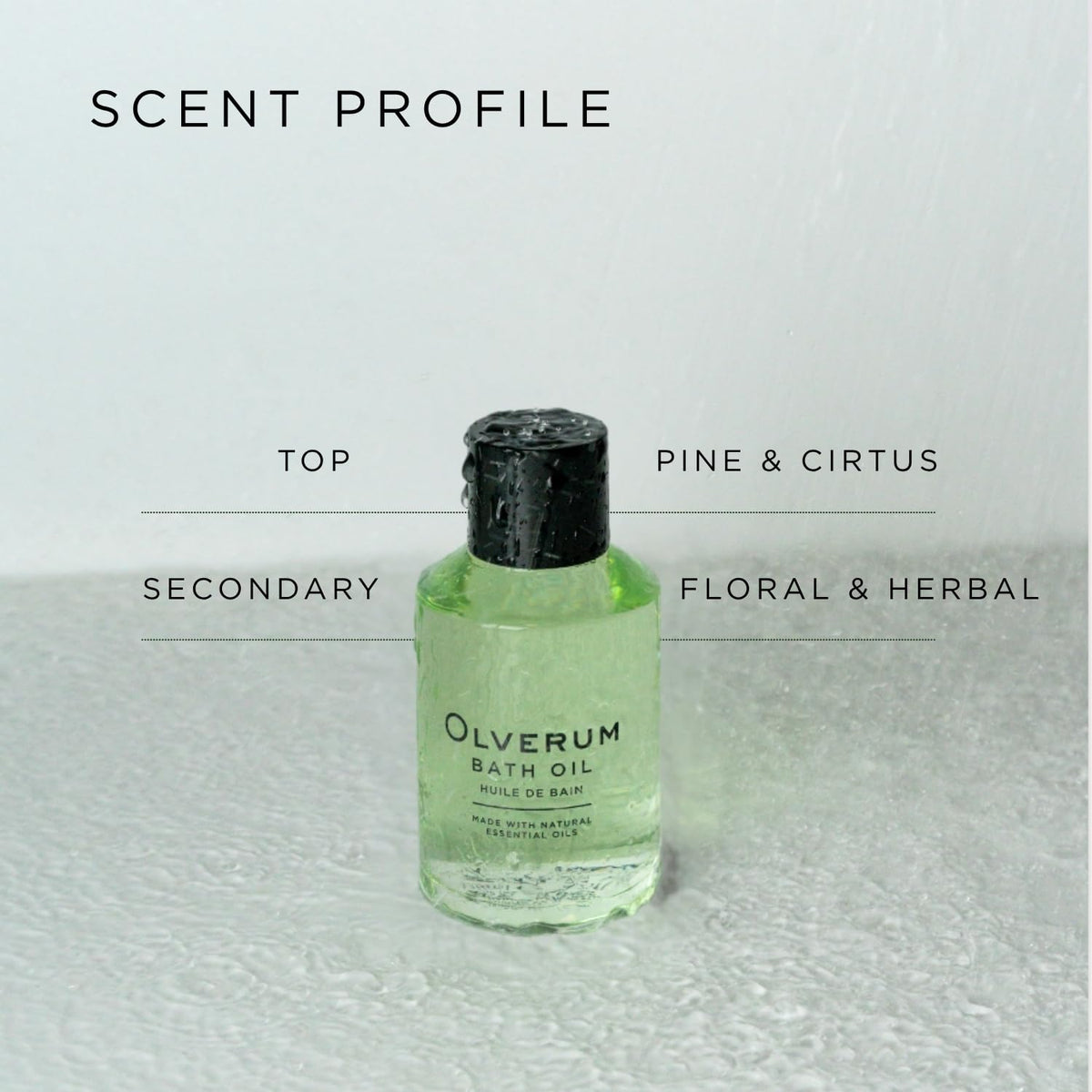 Olverum aromatherapy essential oil blend bottle with cap removed