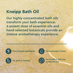 Pouring one capful of Kneipp arnica muscle recovery oil under running water