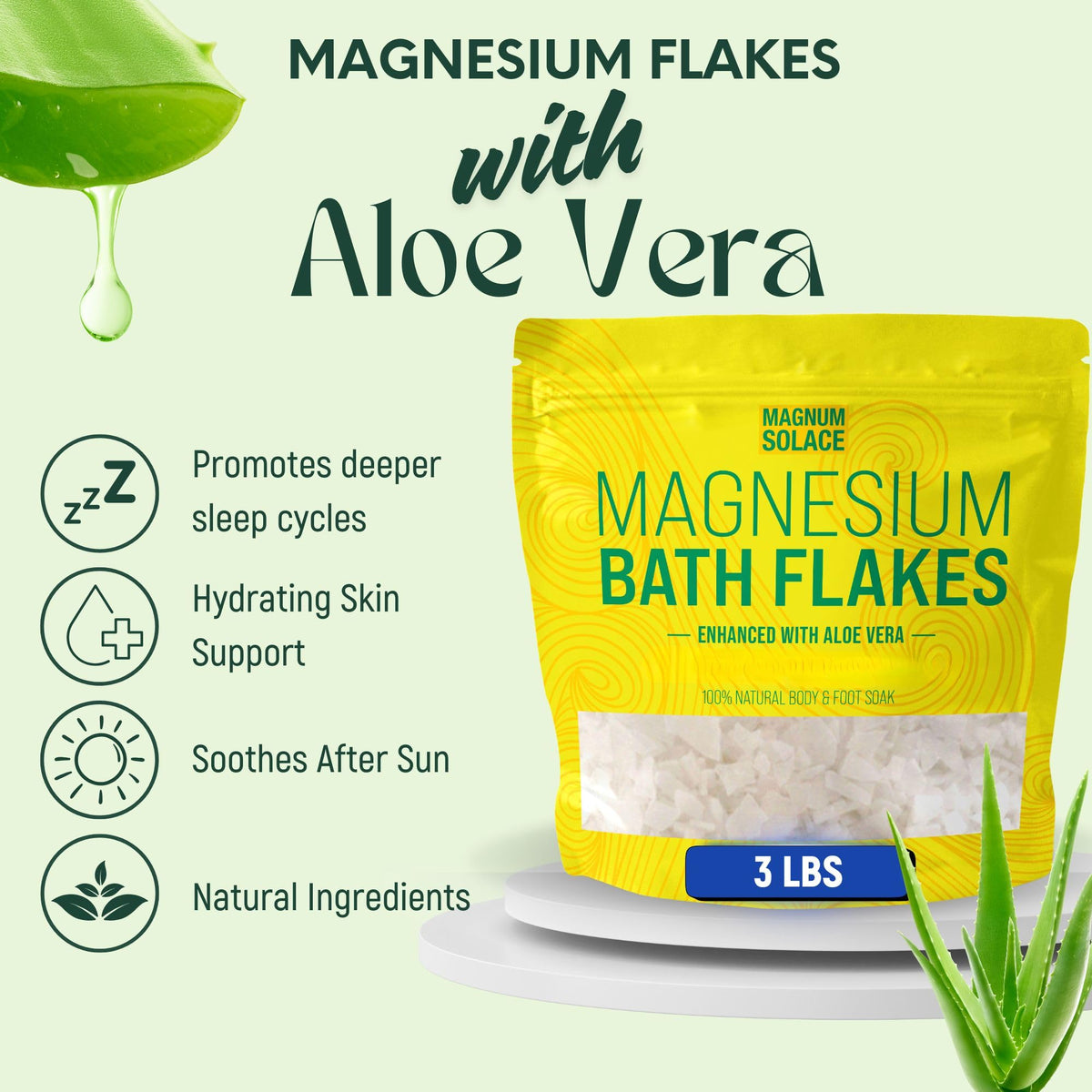 Close up of Magnum Solace mineral flakes texture