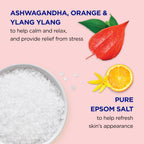 Close up of Dr Teal's Ashwagandha bath soak texture