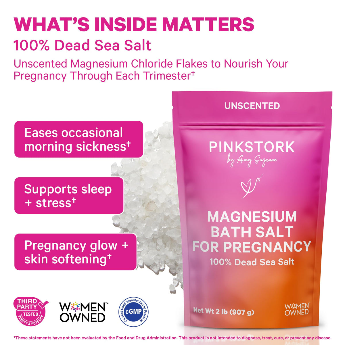 Pink Stork magnesium flakes pouch packaging