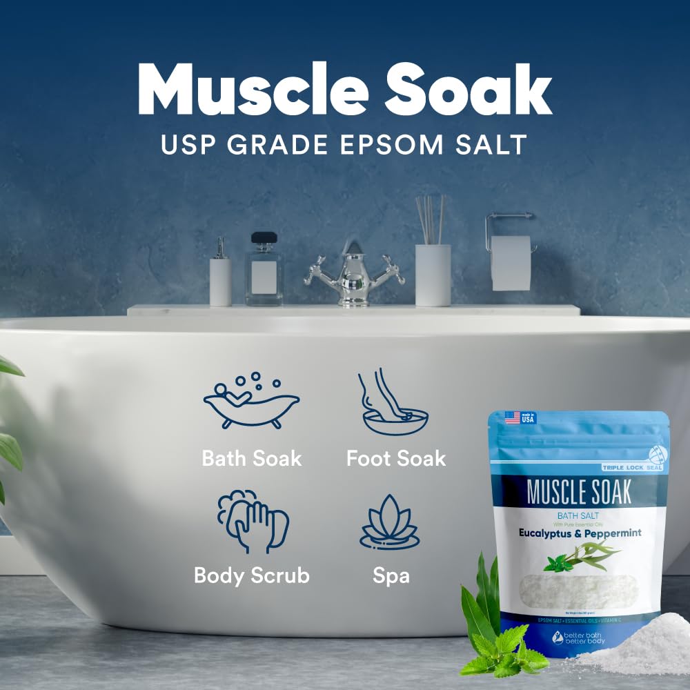 BPA free resealable pouch for Better Bath Better Body muscle soak