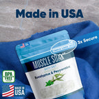 Natural essential oil infused bath salts in packaging