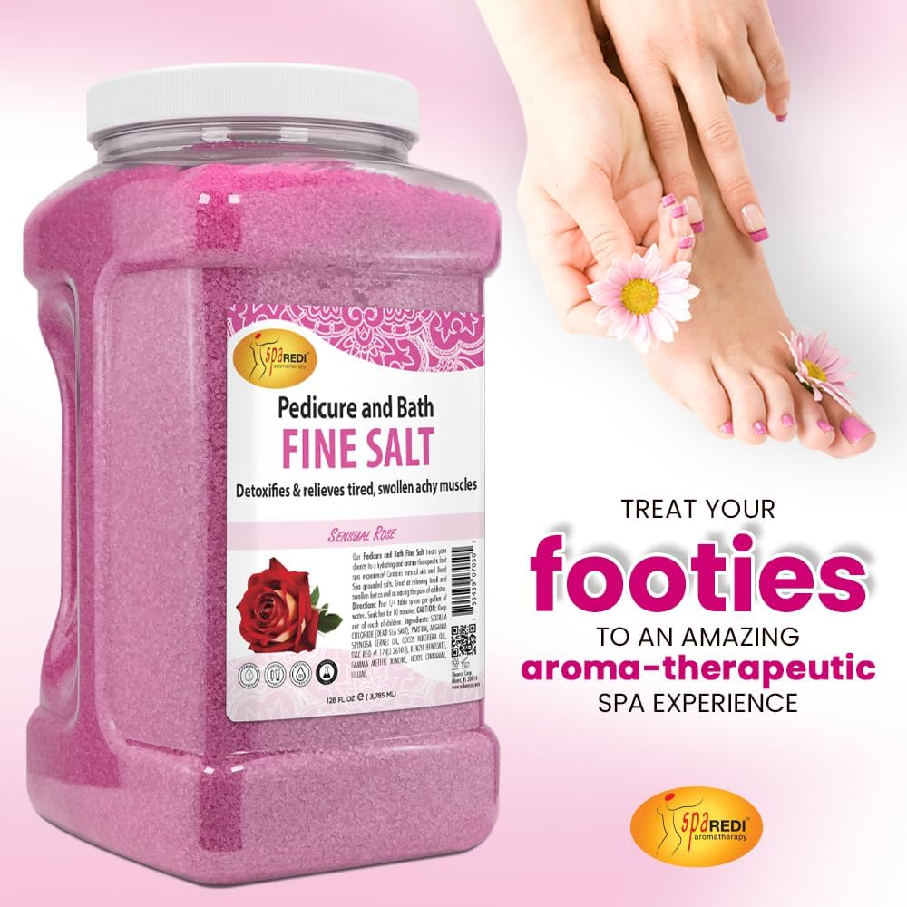 Spa Redi pedicure salt being poured into water