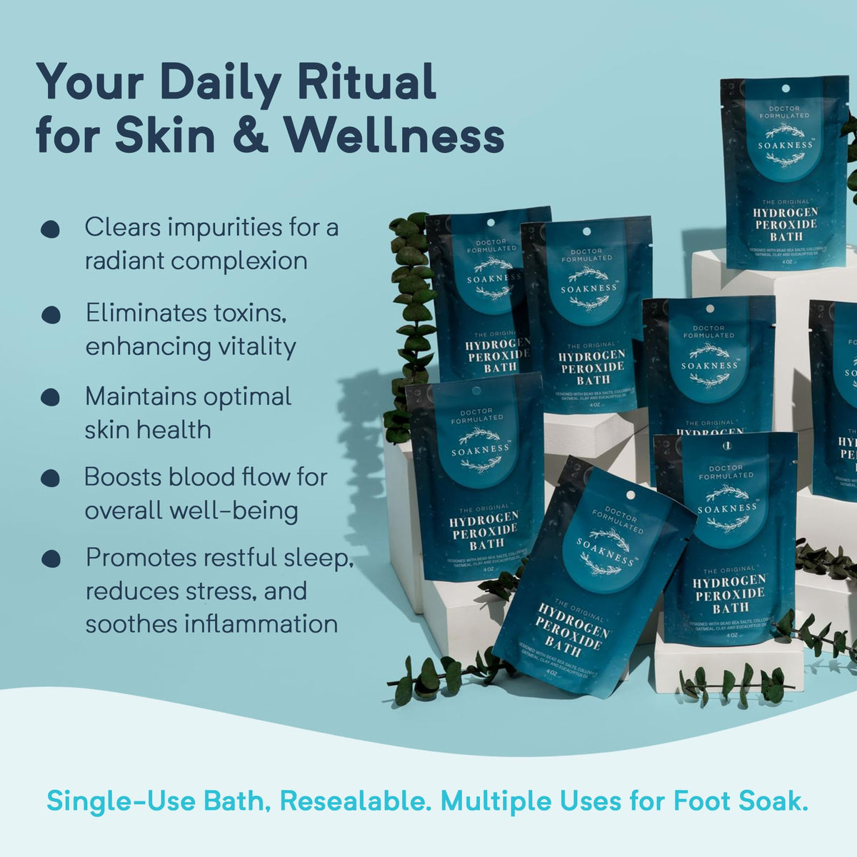 Instructions for using Soakness detox bath salts