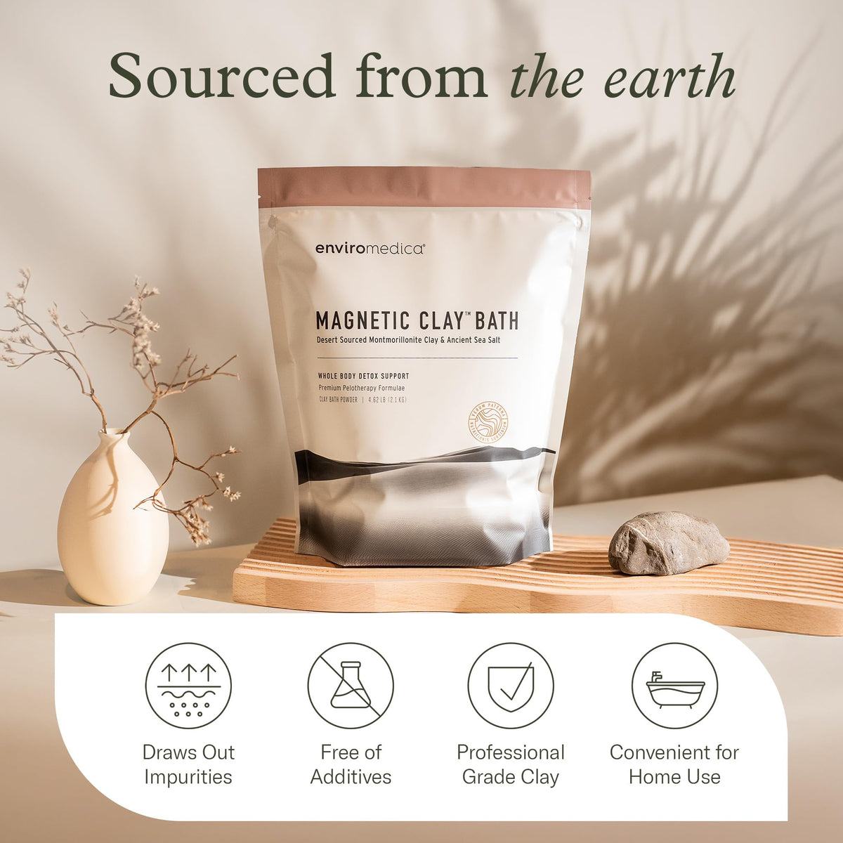 Enviromedica Bentonite clay powder texture for face mask application