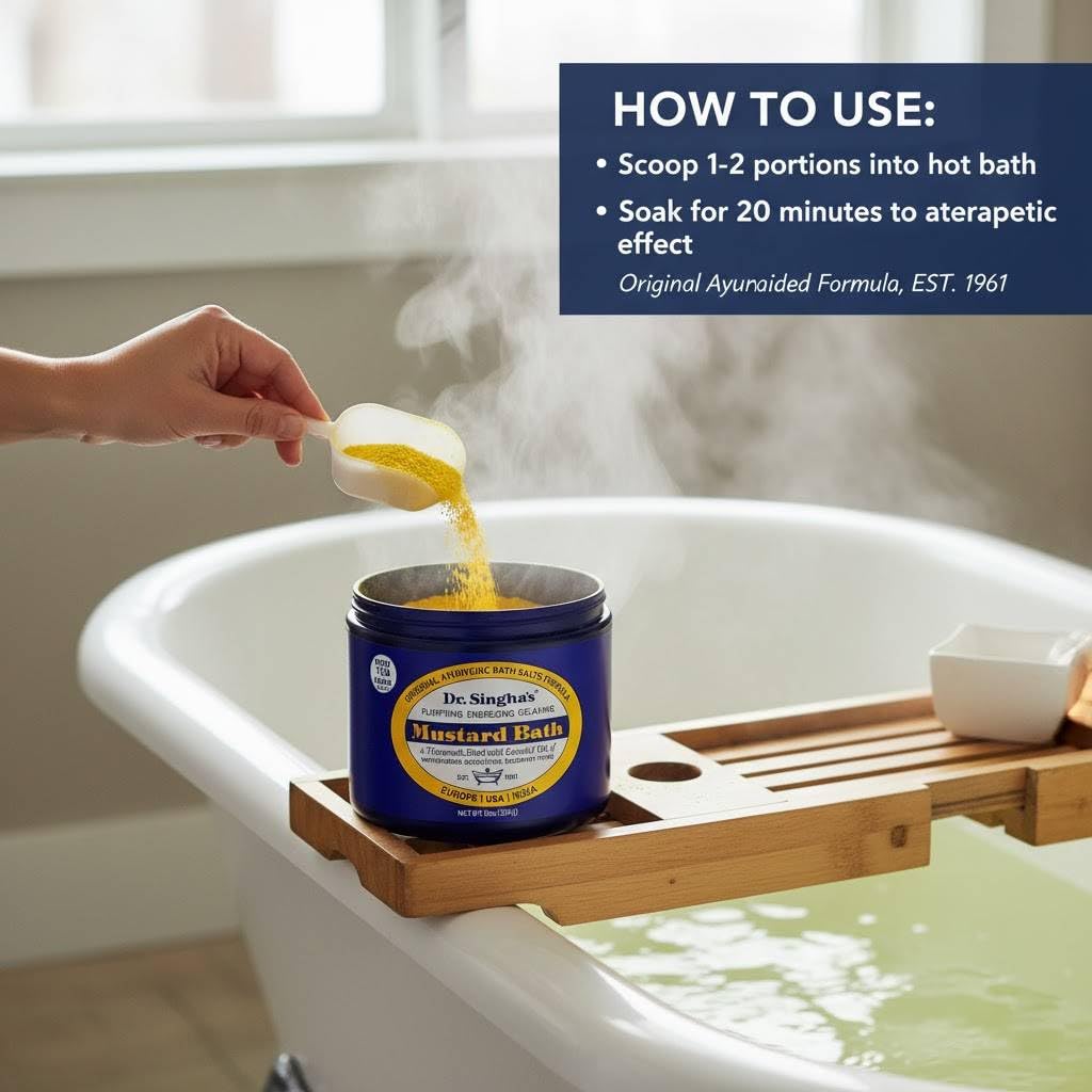Top view of Dr. Singha's Mustard Bath container