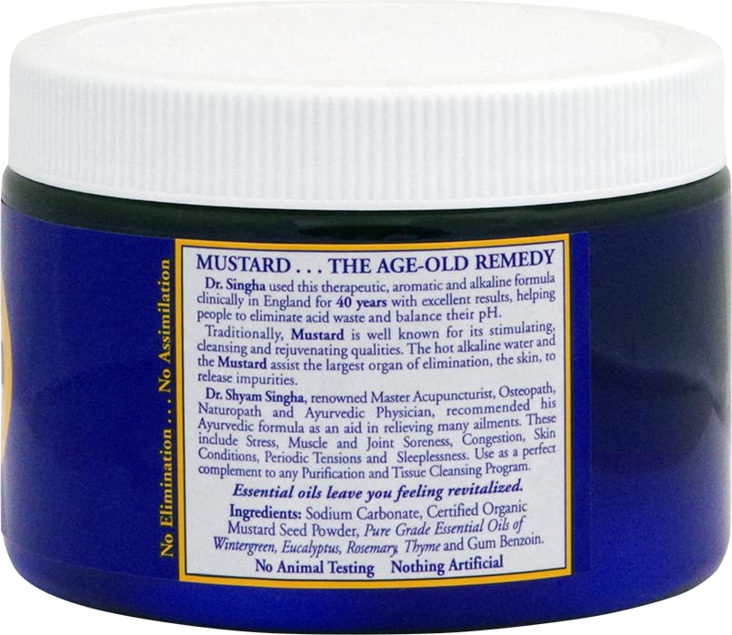 Side profile of Dr. Singha's Mustard Bath 8 Ounce