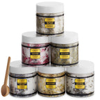 Back panel view of the premium gift set displaying instructions, clean ingredients, and cruelty-free certifications.