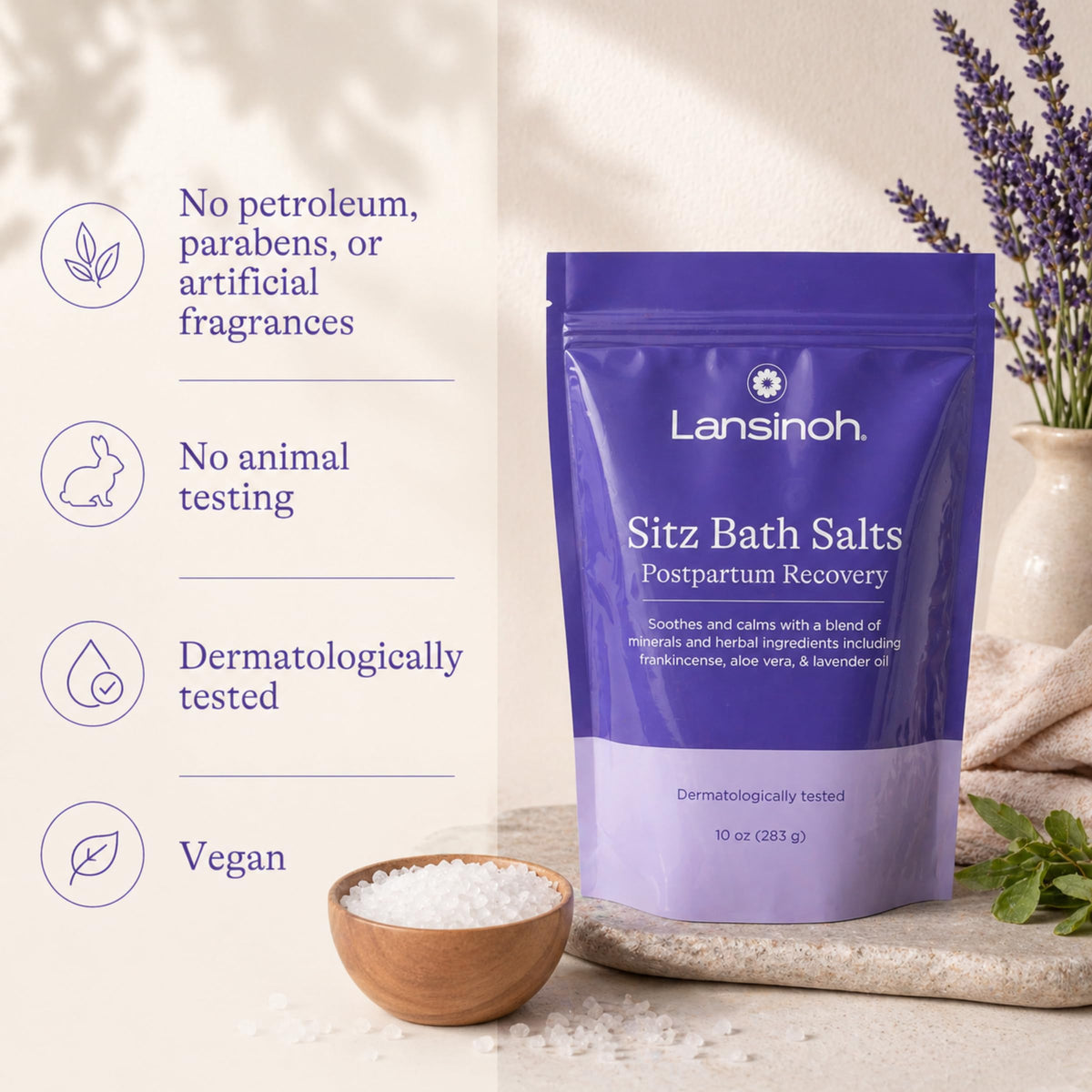 Lansinoh Sitz Bath Salts for postpartum recovery