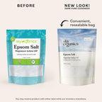 Sky Organics Epsom Salt bag showing medium grain texture