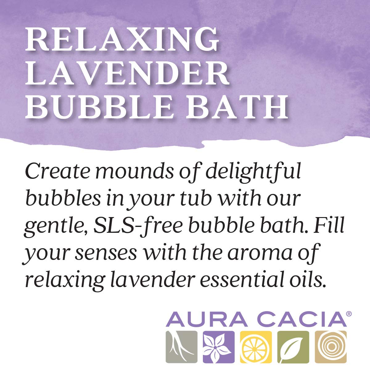 Authentic Aura Cacia lavender bath product packaging