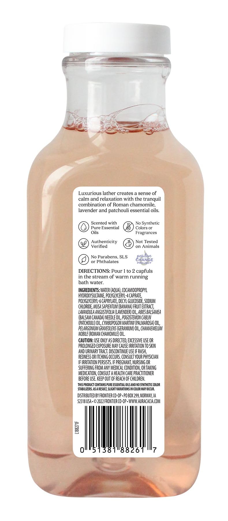 Aura Cacia 13 Fluid Ounce bubble bath bottle for relaxation