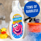 Mr. Bubble Bath Extra Gentle bottles showing animated character branding