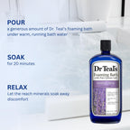 Top view of Dr Teal's lavender bubble bath pack of two