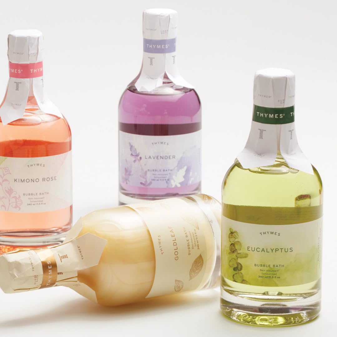 Thymes Lavender Bubble Bath branded packaging bottle