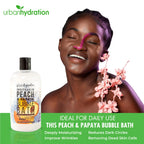 Foaming bubble bath pour demonstration